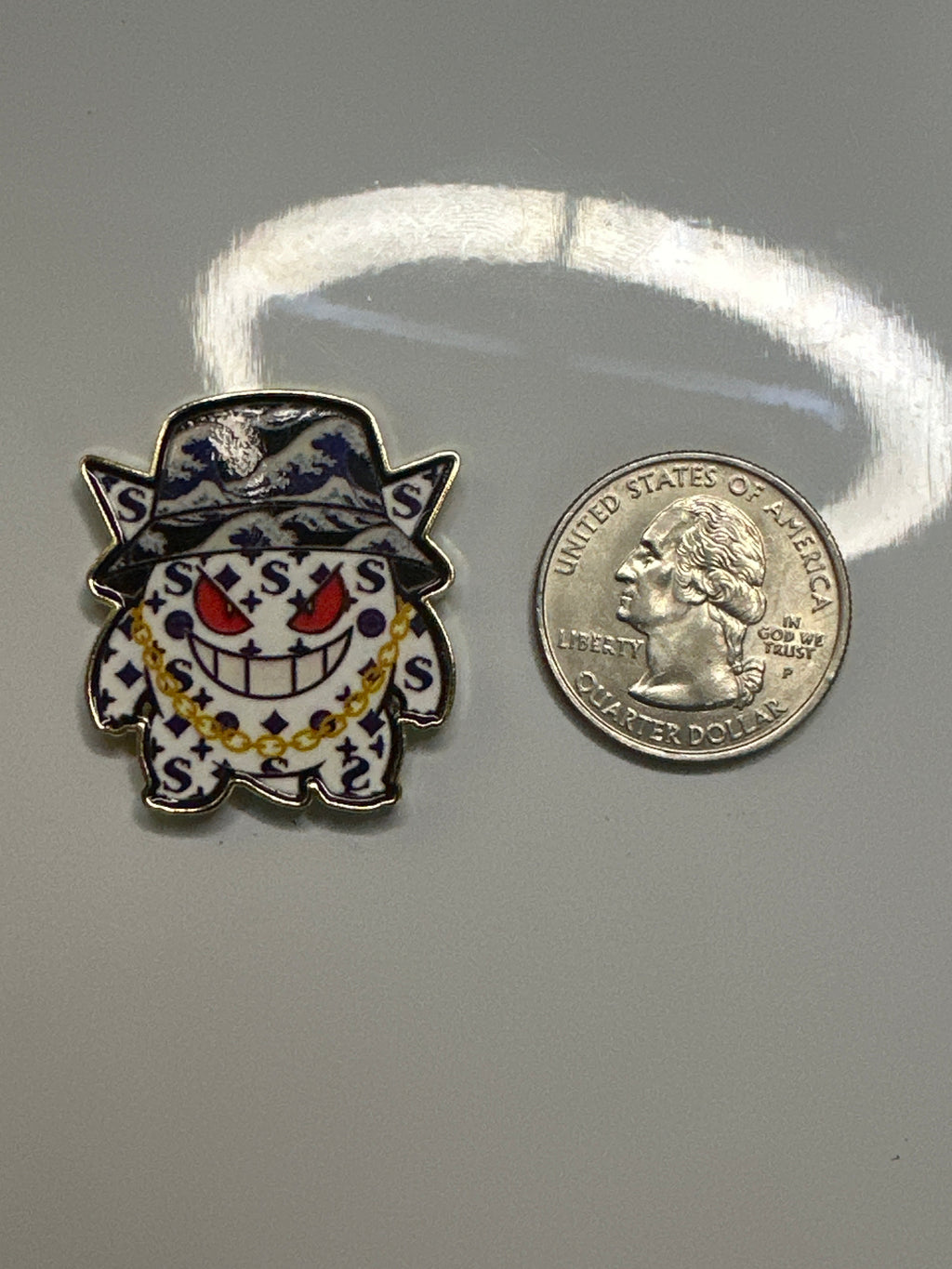 Dripped White Gengar Inspired Golf Ball Marker