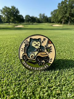 Crash out Snorlax Inspired Golf Ball Marker