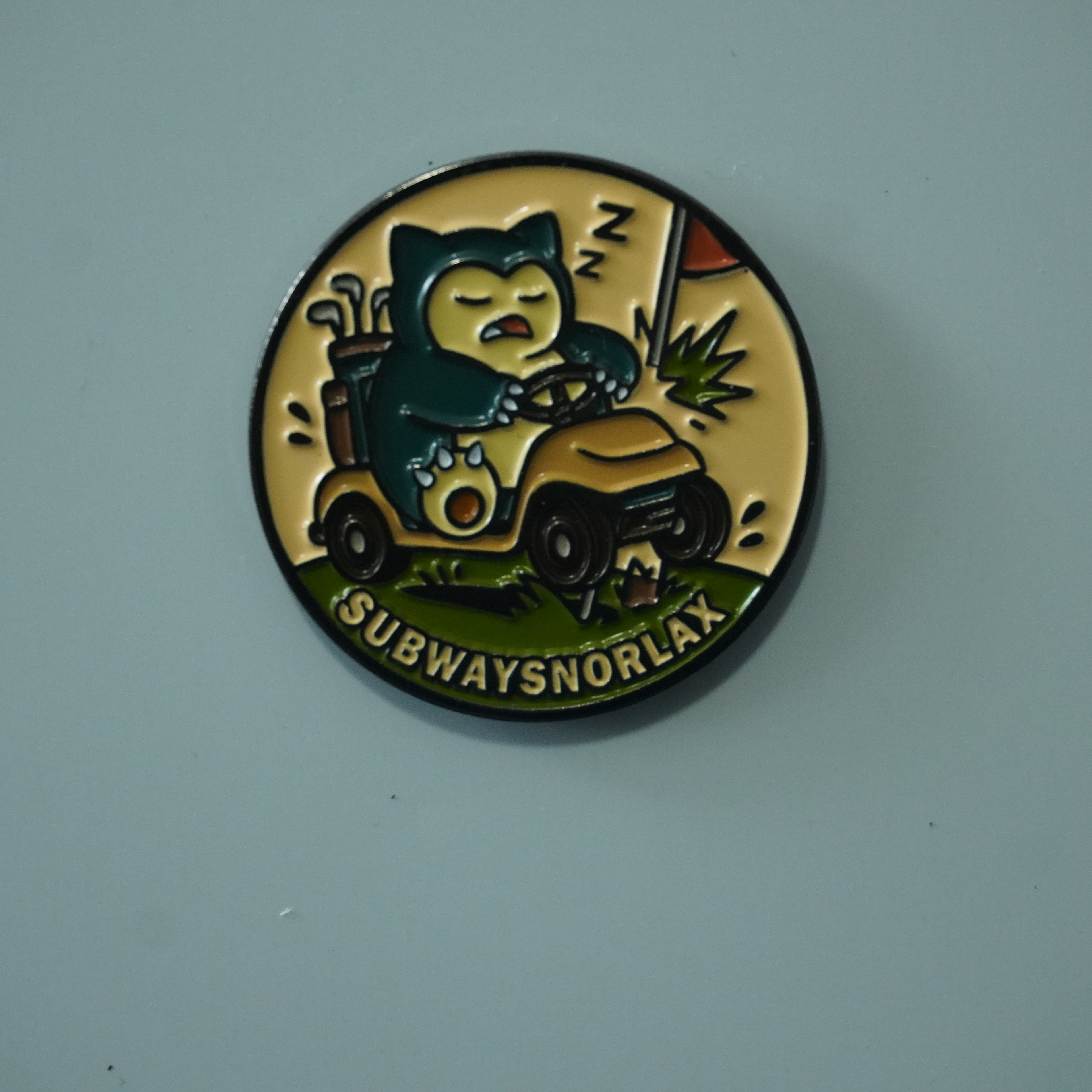 Crash out Snorlax Inspired Golf Ball Marker