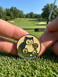 Hungry Snorlax Inspired Golf Ball Marker