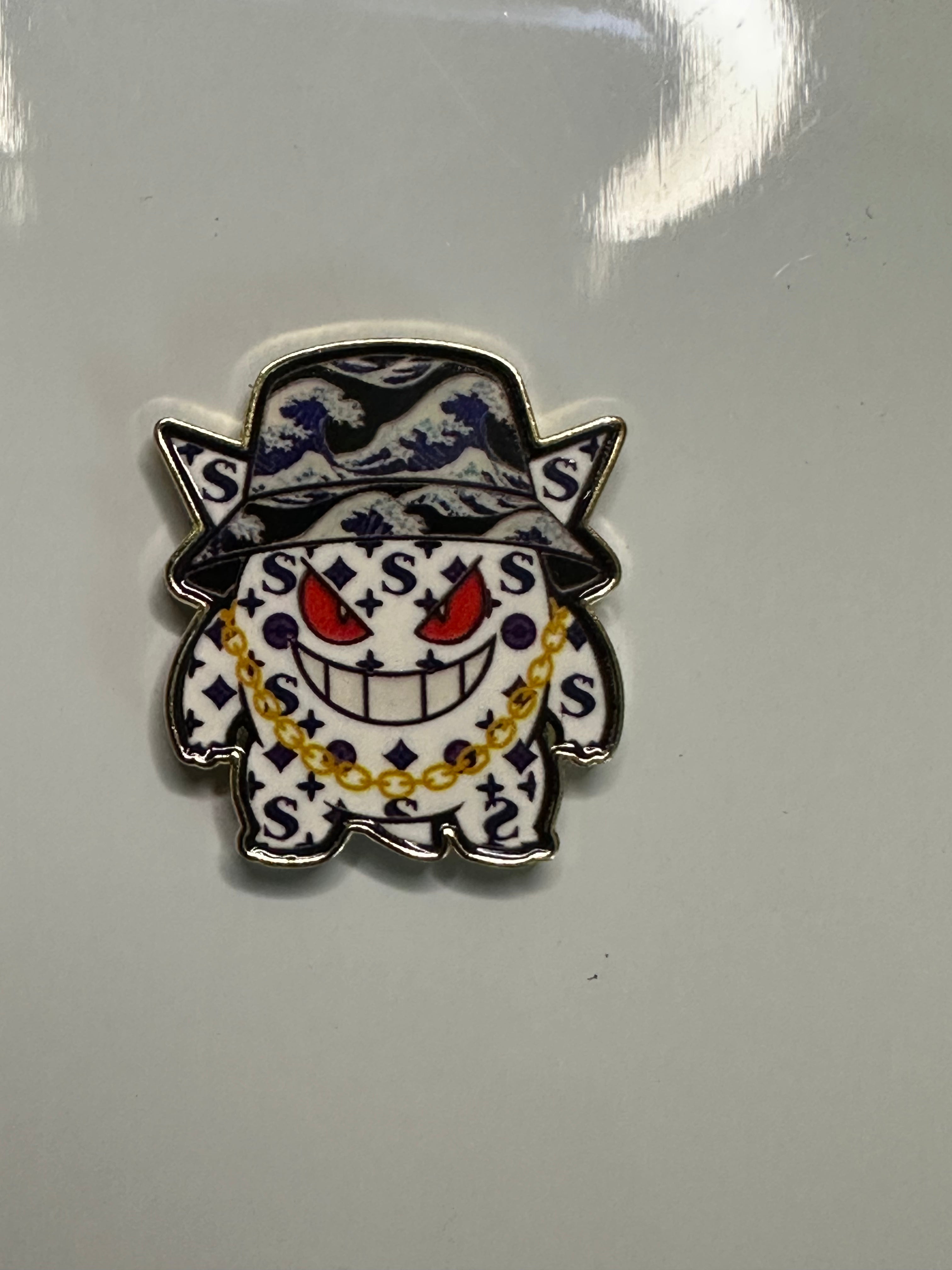 Dripped White Gengar Inspired Golf Ball Marker