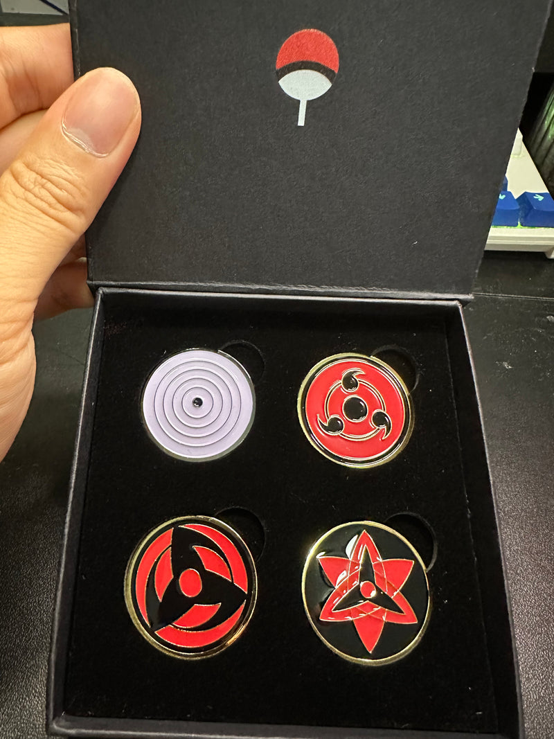 Naruto Inspired Uchiha Eyes Set Ball Markers (All 4)